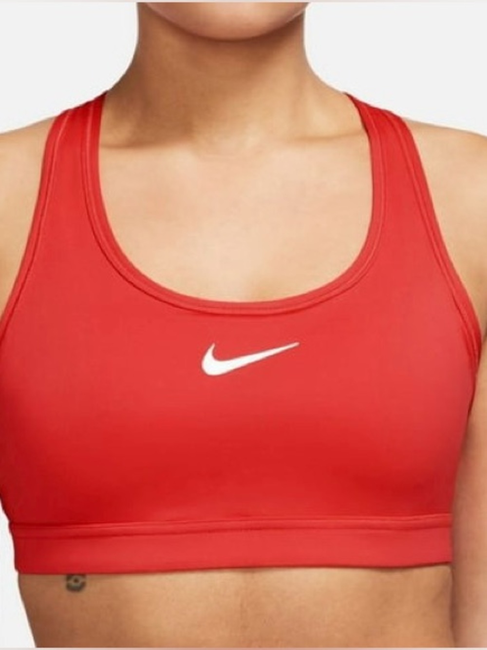 Nike Red Racerback Sports Bra with White Swoosh